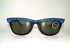Ray Ban Wayfarer I - Electric Blue Gold Details
