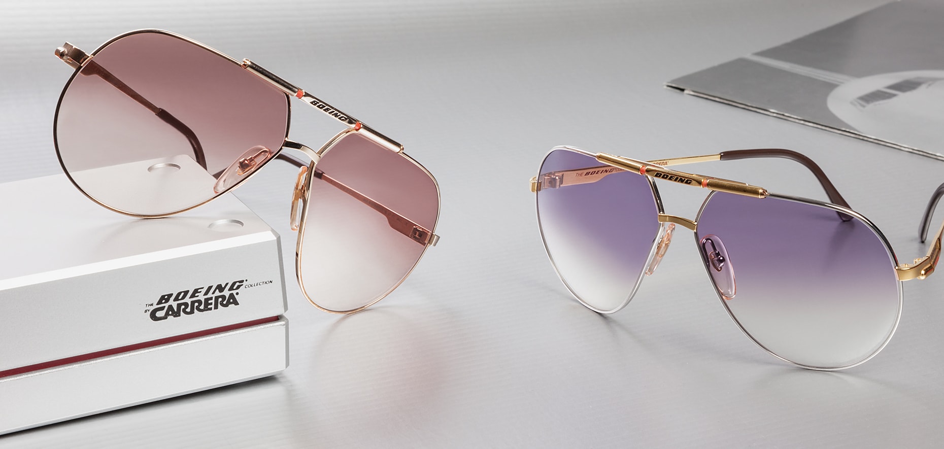 Drop shape vintage Carrera-Boeing glasses with gradient lenses