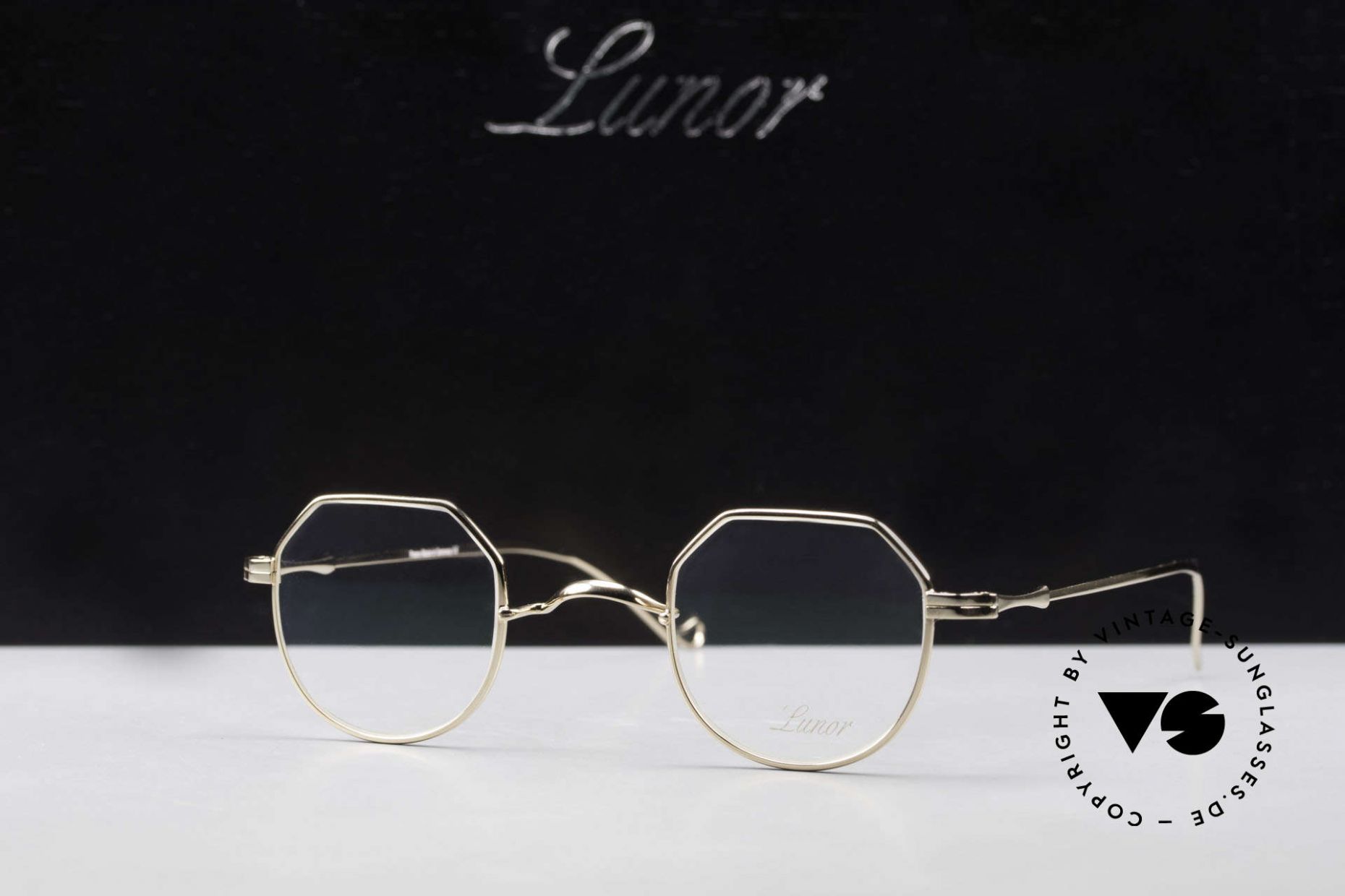 Lunor 2 panto glasses gold plates