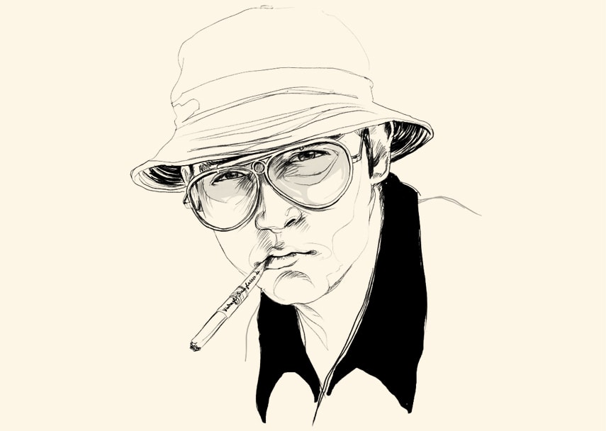 Johnny Depp with Ray Ban vintage model "Shooter" in the movie "Fear and Loathing in Las Vegas", 1998 