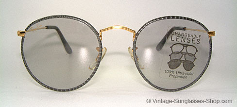 ray ban round leather sunglasses