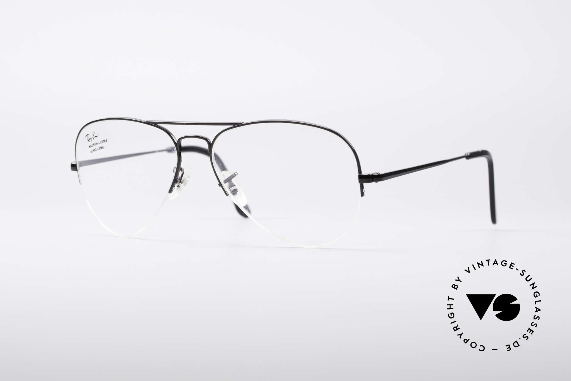 Glasses Ray Ban Aviator Half Rimless 80's Frame Vintage Sunglasses