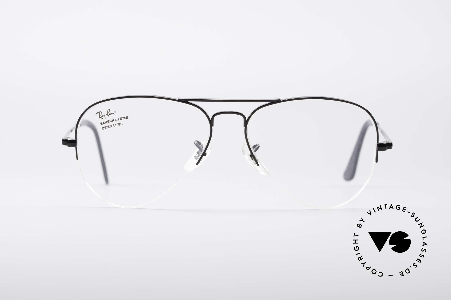 Glasses Ray Ban Aviator Half Rimless 80's Frame | Vintage