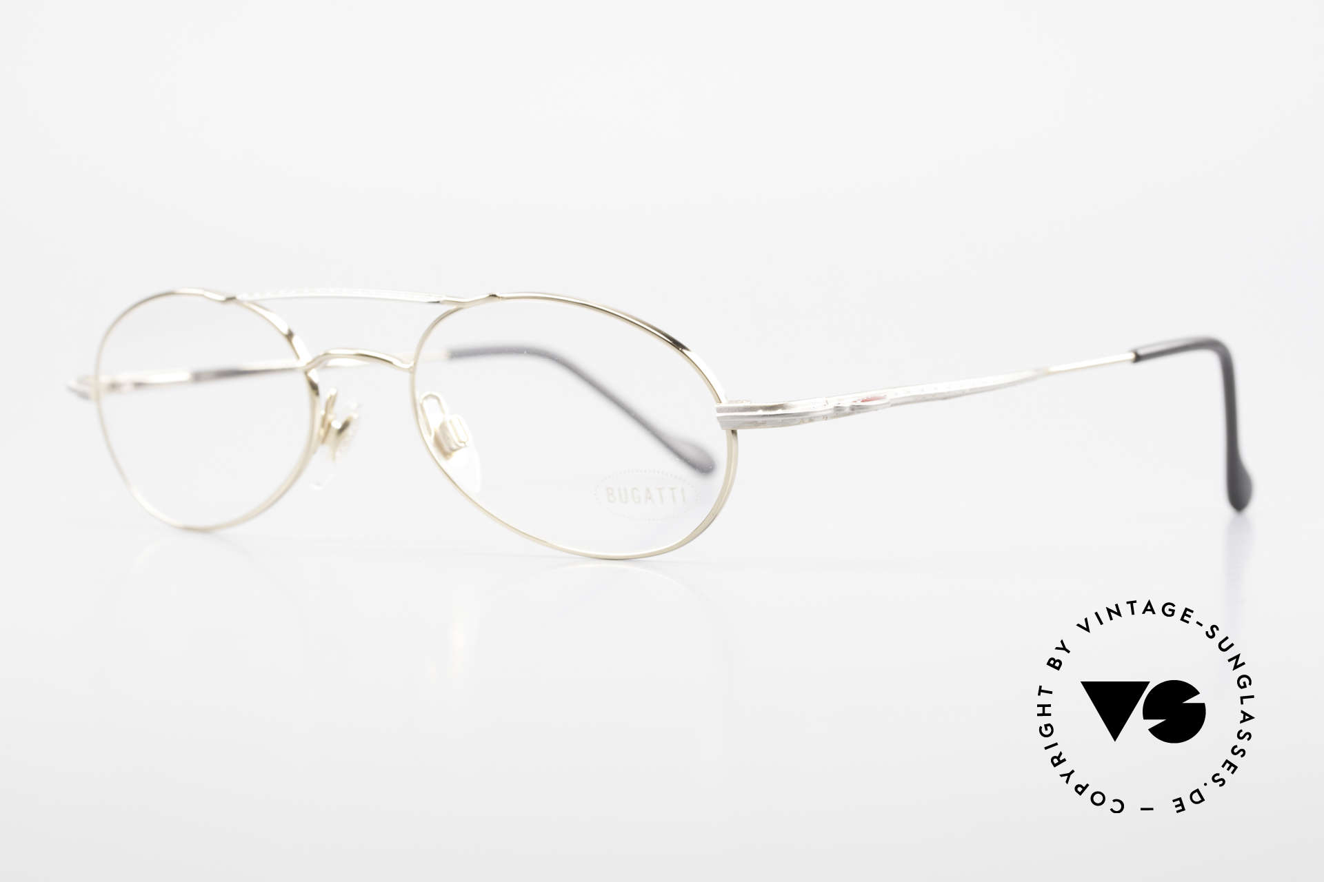 Bugatti 22996 Rare 90's Men's Eyeglass-Frame, flexible spring hinges & lightweight Titanium parts, Made for Men