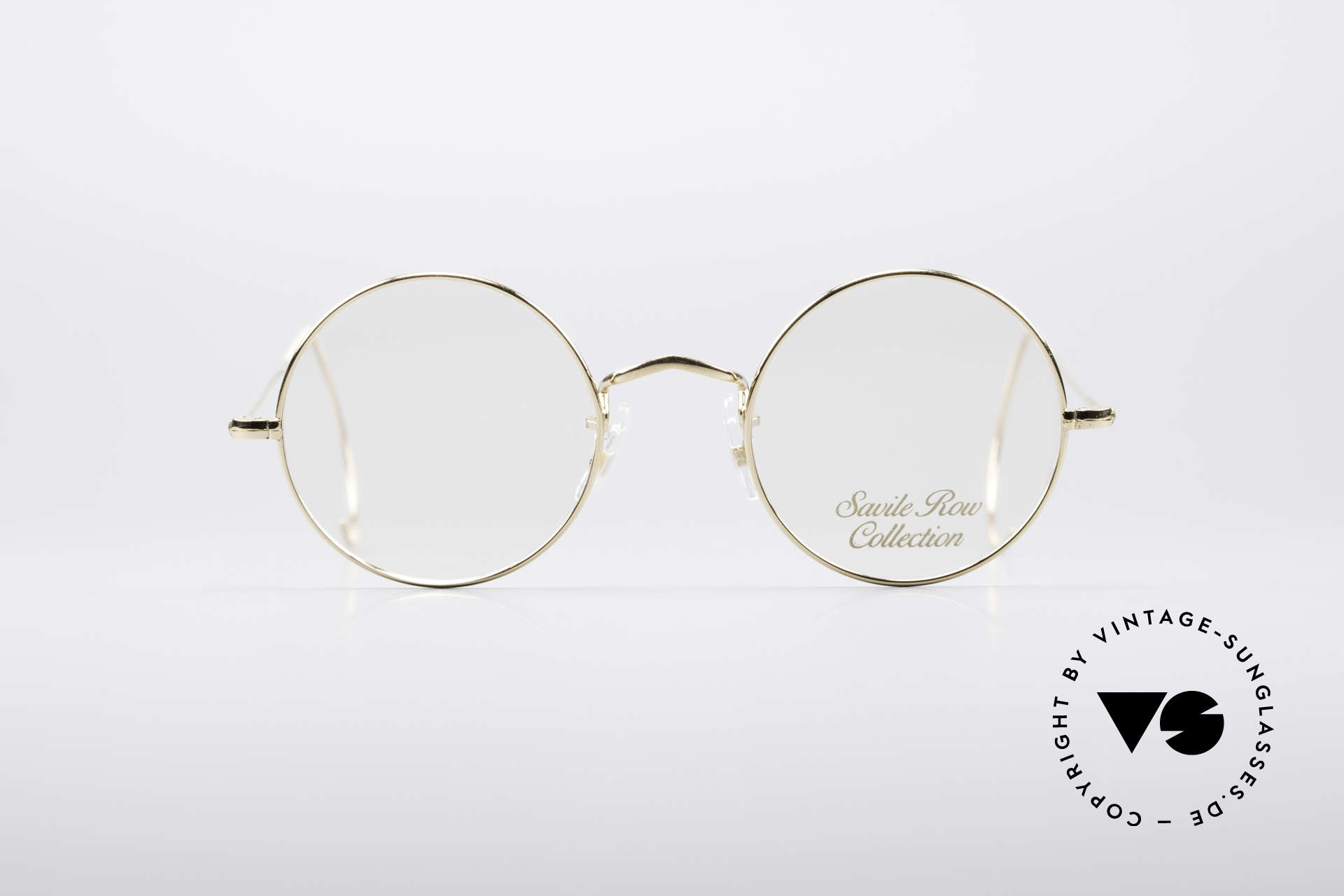 Savile Row Round 44/20 14kt Gold Frame, classic round vintage glasses from the early 80's, Made for Men and Women