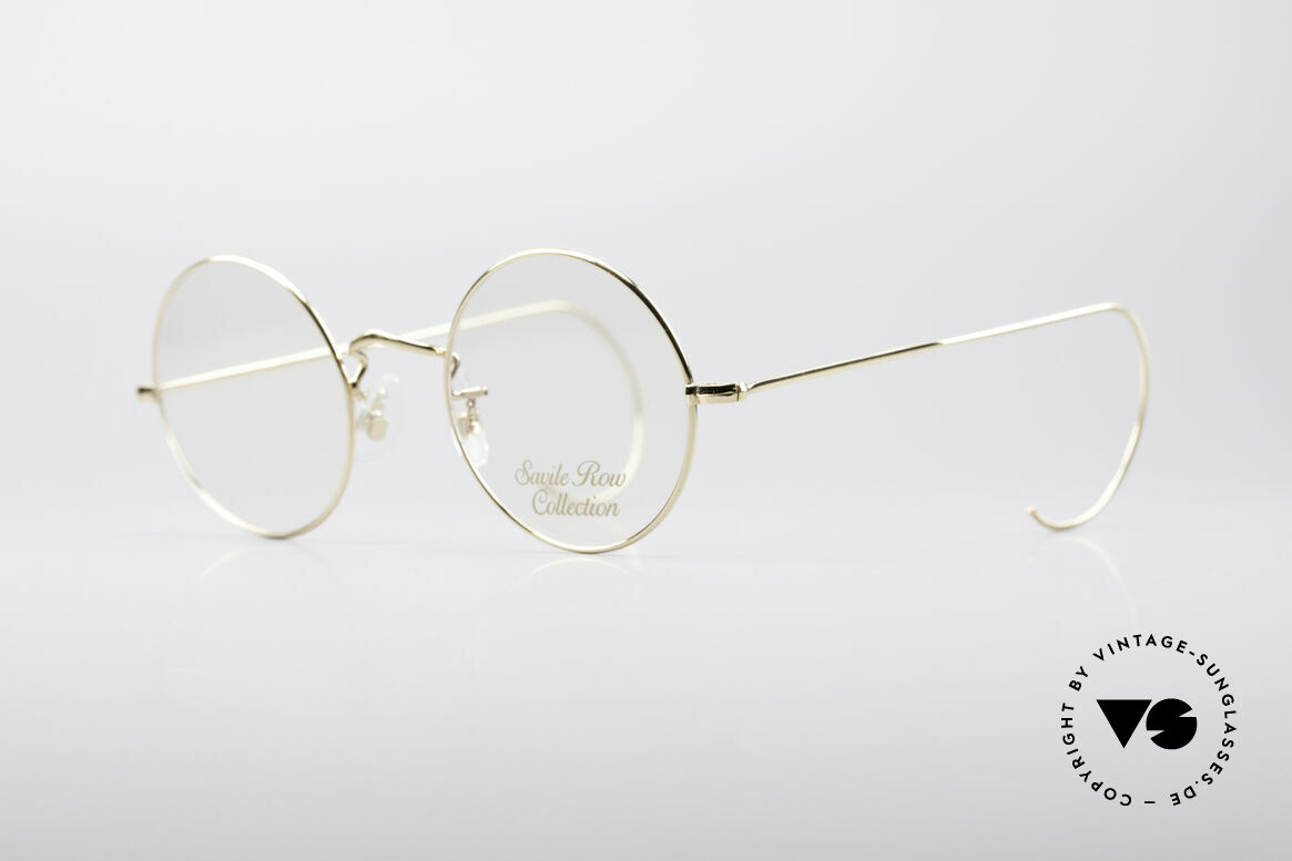 Savile Row Round 44/20 14kt Gold Frame, finest manufacturing (handmade in England, UK), Made for Men and Women