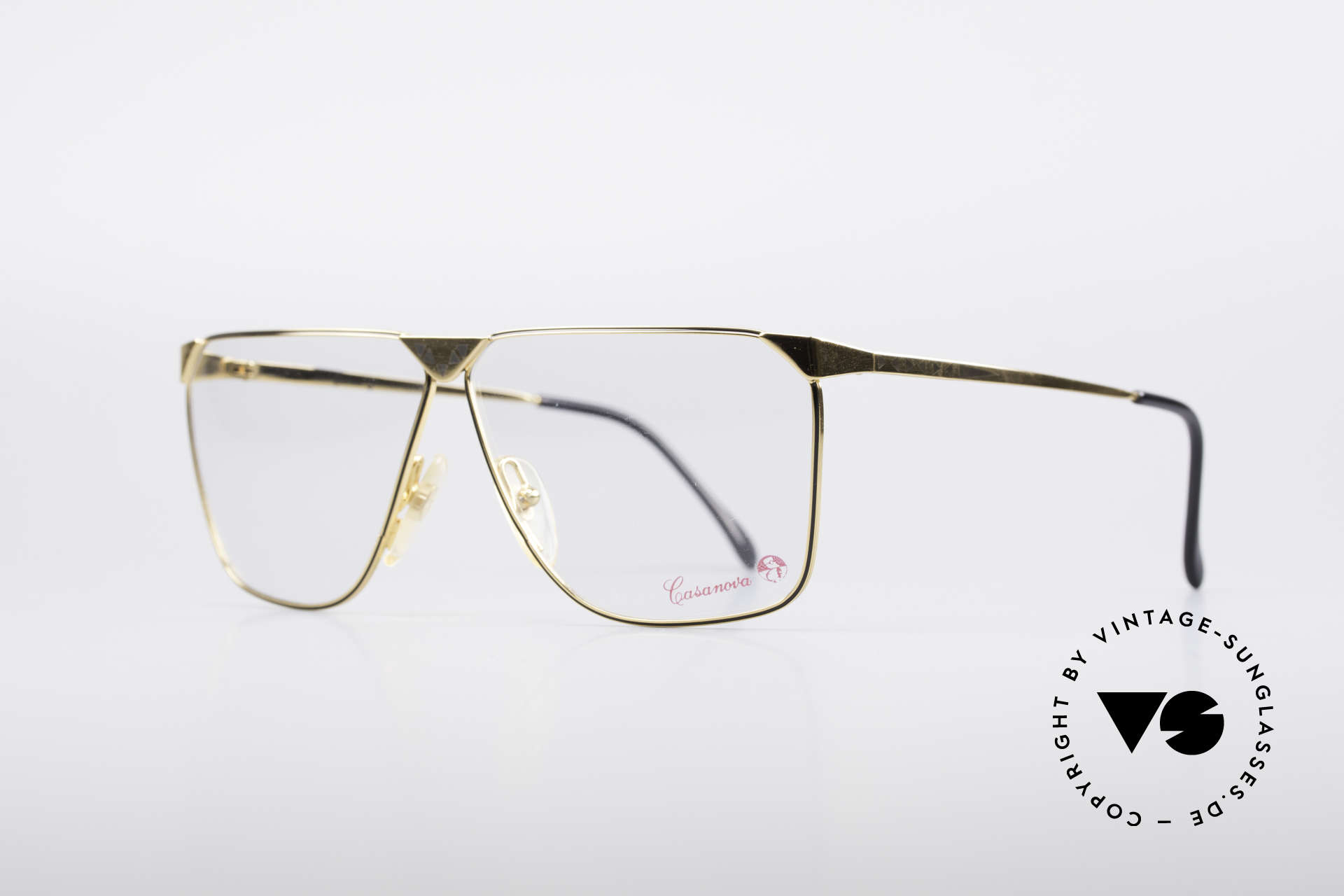 Casanova NM9 No Retro 80's Vintage Glasses, with black pattern on the front and on the temples, Made for Men