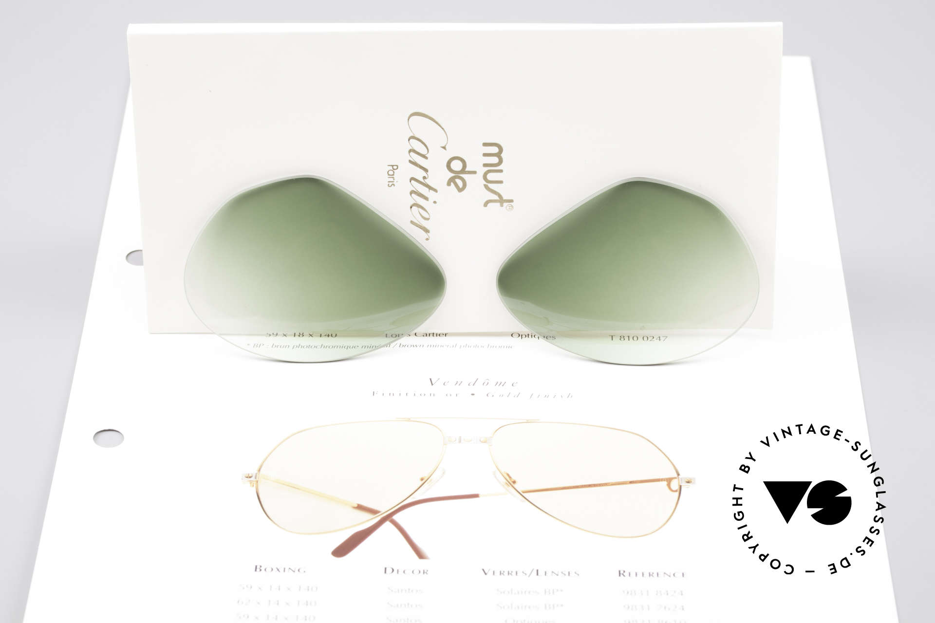 Sunglasses Cartier Vendome Lenses L Green Gradient Sun Lenses