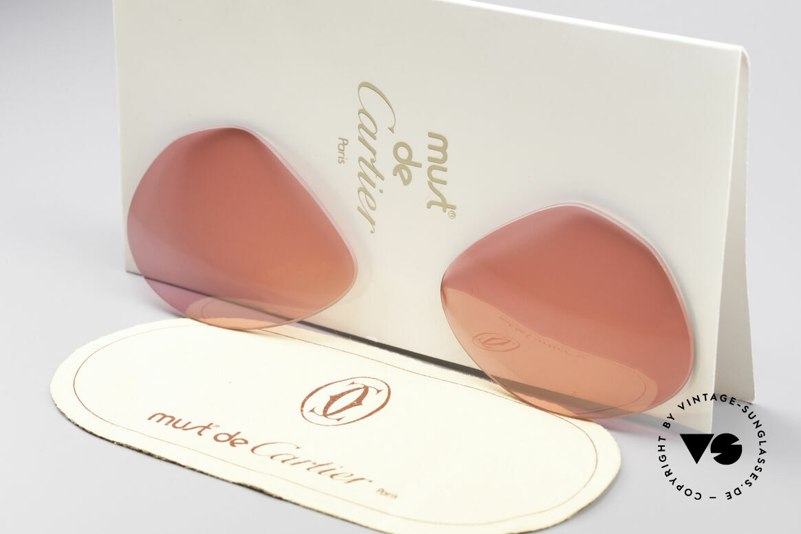 Cartier Vendome Lenses - M Pink Sun Lenses, new CR39 UV400 plastic lenses (for 100% UV protection), Made for Men and Women