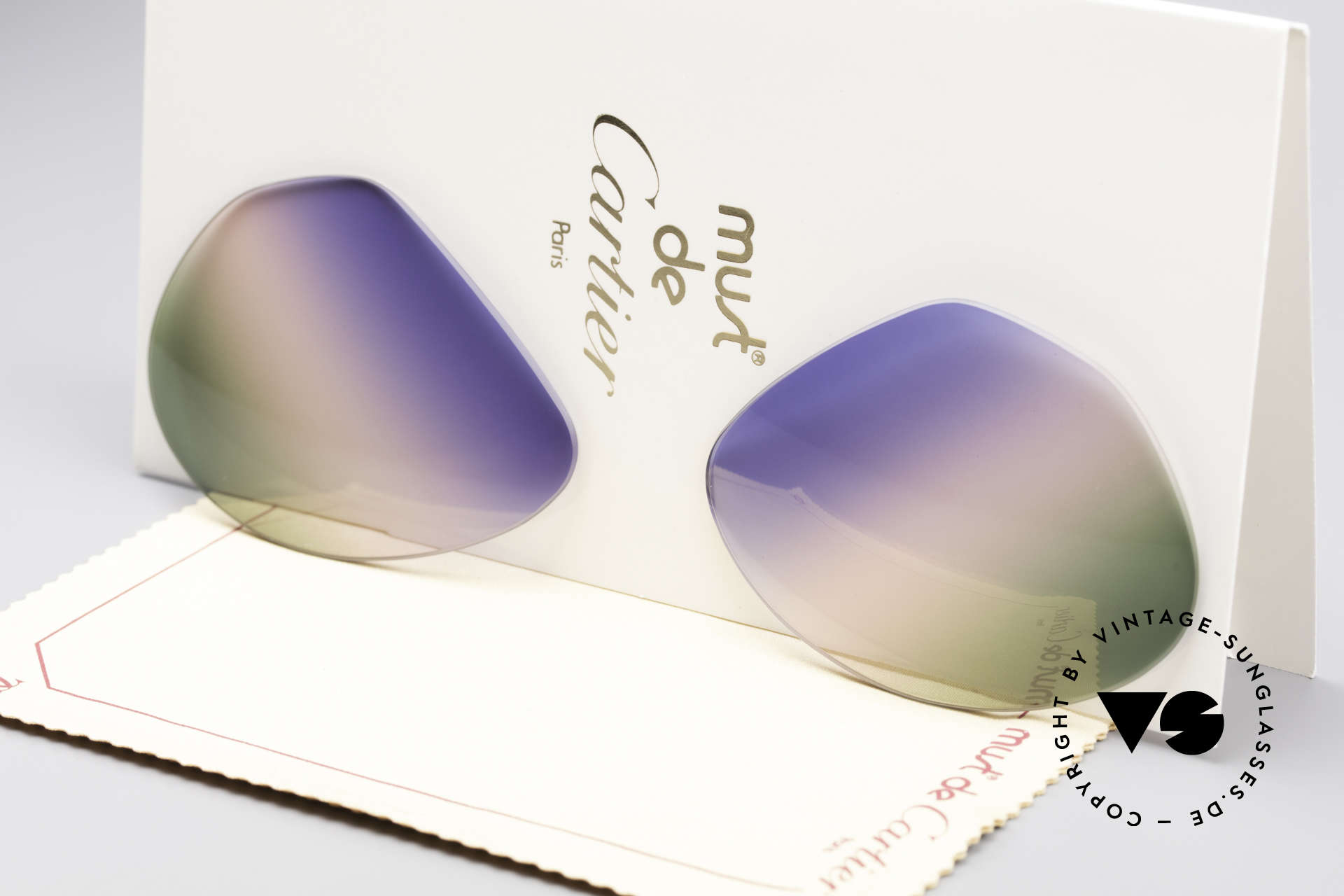 Cartier Vendome Lenses - L Tricolored Horizon Lenses, new CR39 UV400 plastic lenses (for 100% UV protection), Made for Men and Women