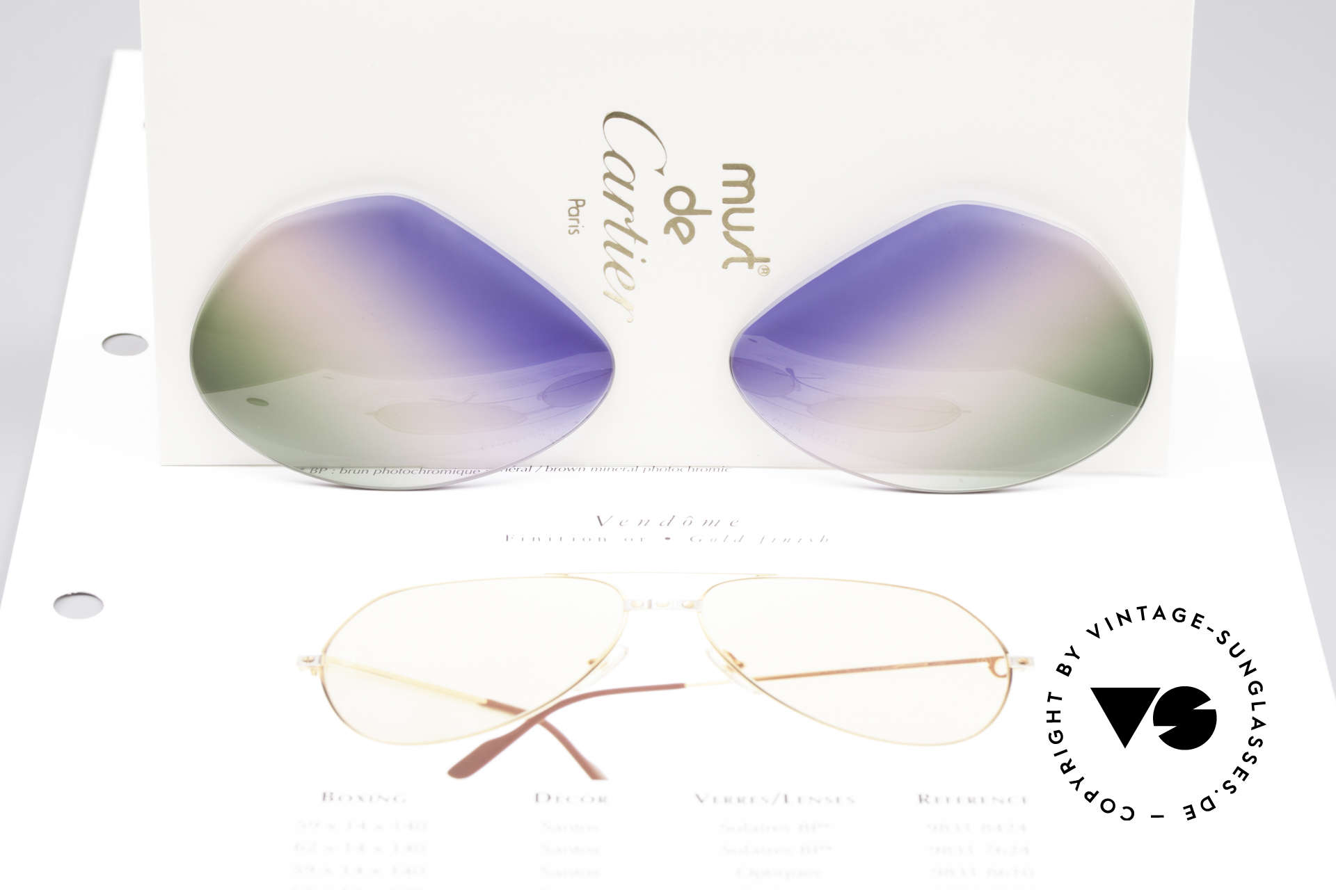 Sunglasses Cartier Vendome Lenses L Tricolored Horizon Lenses