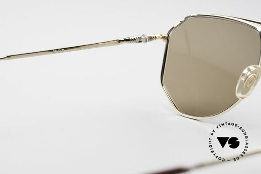 Zollitsch Cadre 120 Medium 80's Men's Sunglasses, golden frame with light brown lenses; 100% UV protection, Made for Men