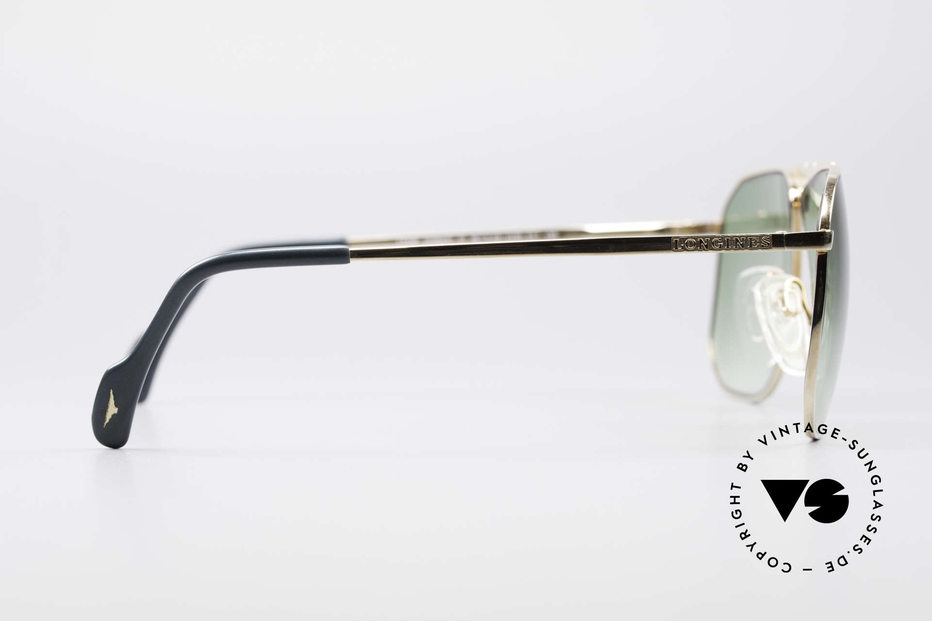 Longines 0155 80's Designer Sunglasses, light green-gradient sun lenses (100% UV protection), Made for Men