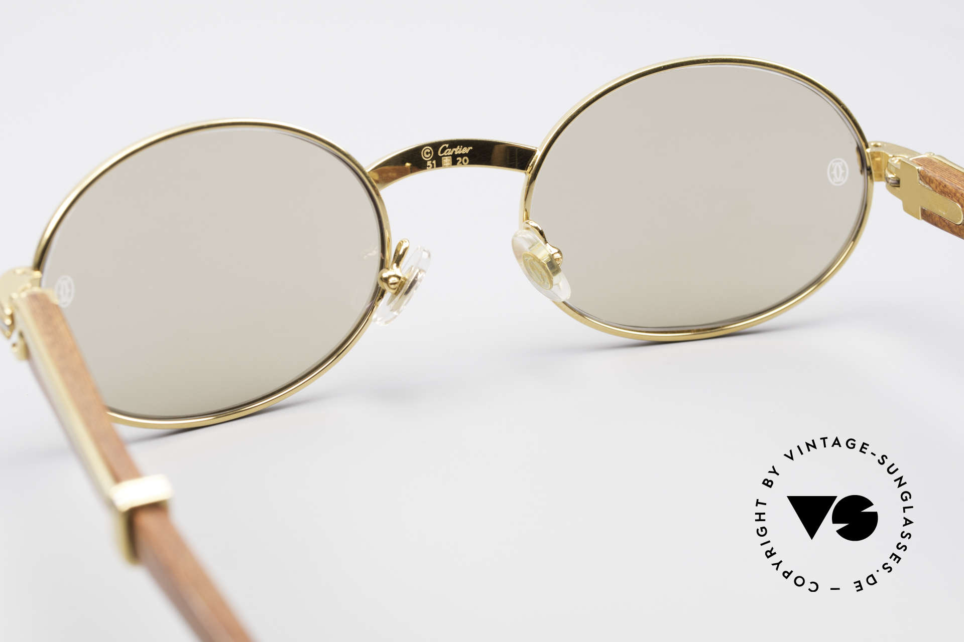 Sunglasses Cartier Giverny Oval Wood Sunglasses Vintage Sunglasses