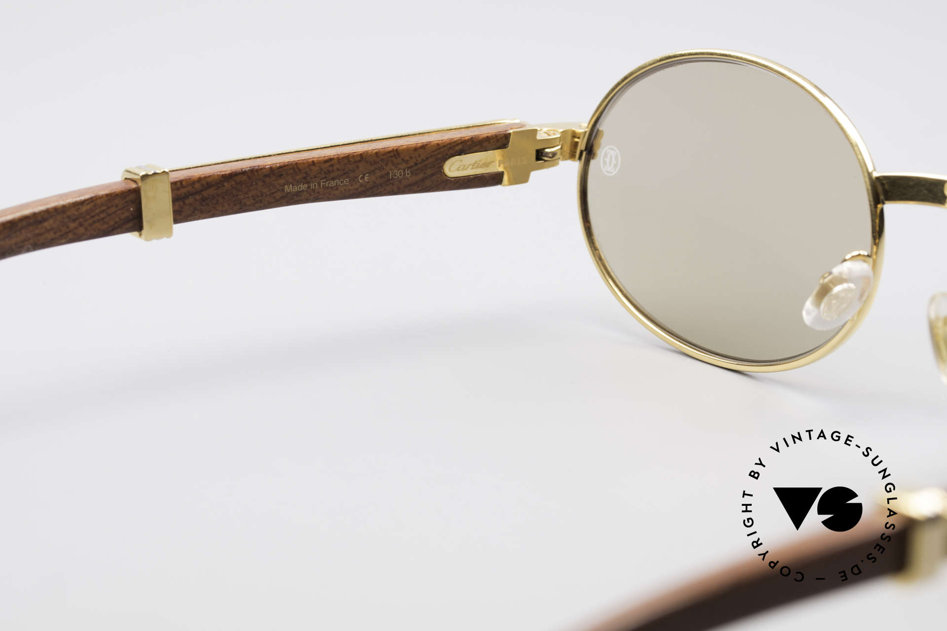 Sunglasses Cartier Giverny Oval Wood Sunglasses Vintage Sunglasses