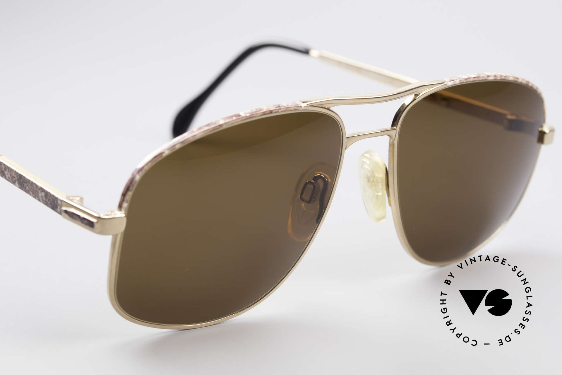 Zollitsch Cadre 8 18k Gold Plated Sunglasses, unworn (like all our rare vintage Zollitsch sunglasses), Made for Men