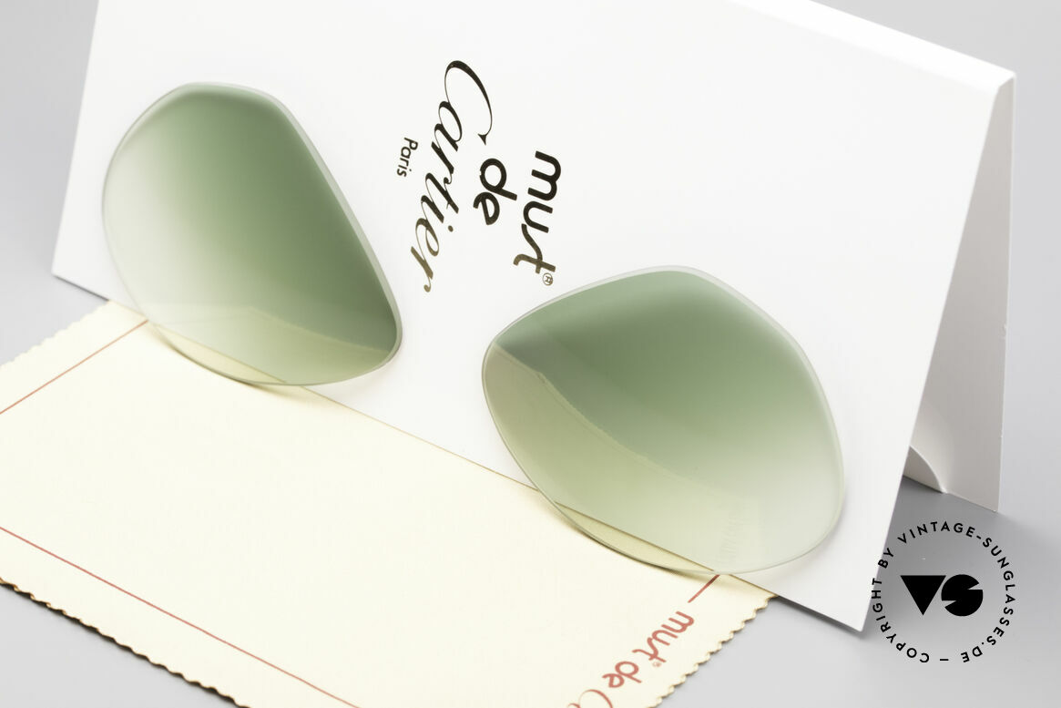 Cartier Vendome Lenses - M Sun Lenses Green Gradient, new CR39 UV400 plastic lenses (for 100% UV protection), Made for Men and Women