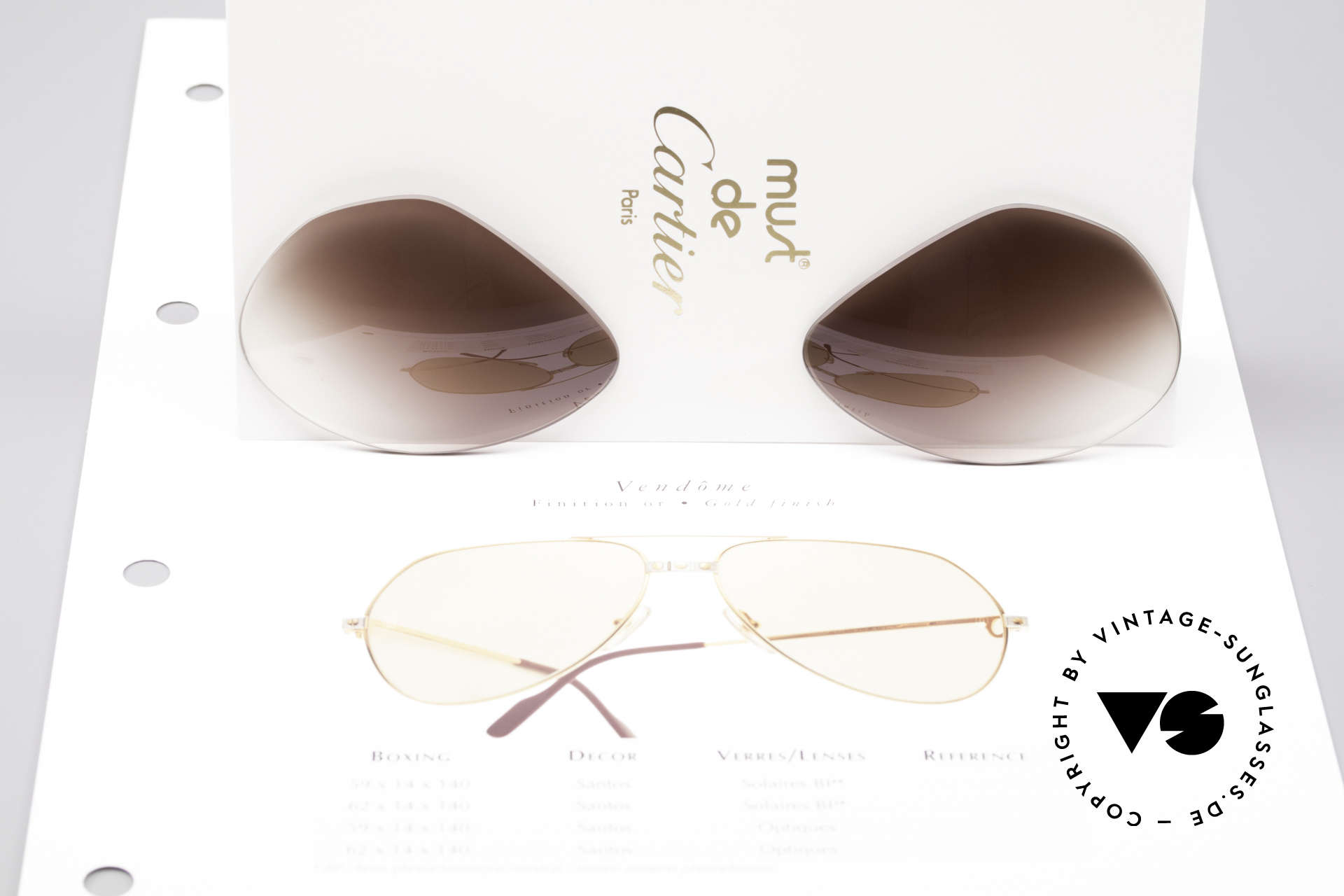 Sunglasses Cartier Vendome Lenses M Sun Lenses Brown Gradient