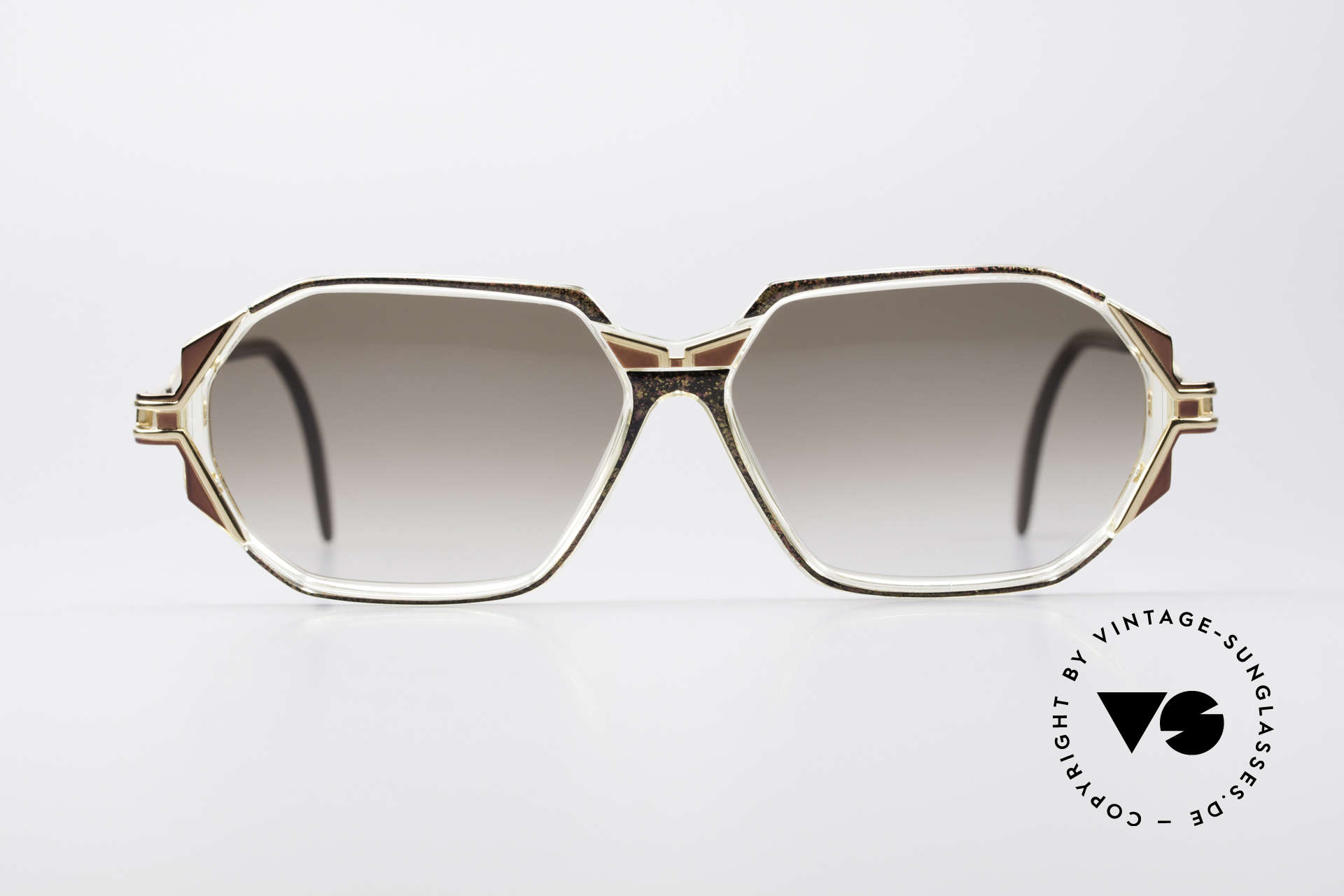 Vintage Cazal 361 Gold Kupfer Mehrfarbig oval Brille Brillengestell NOS 