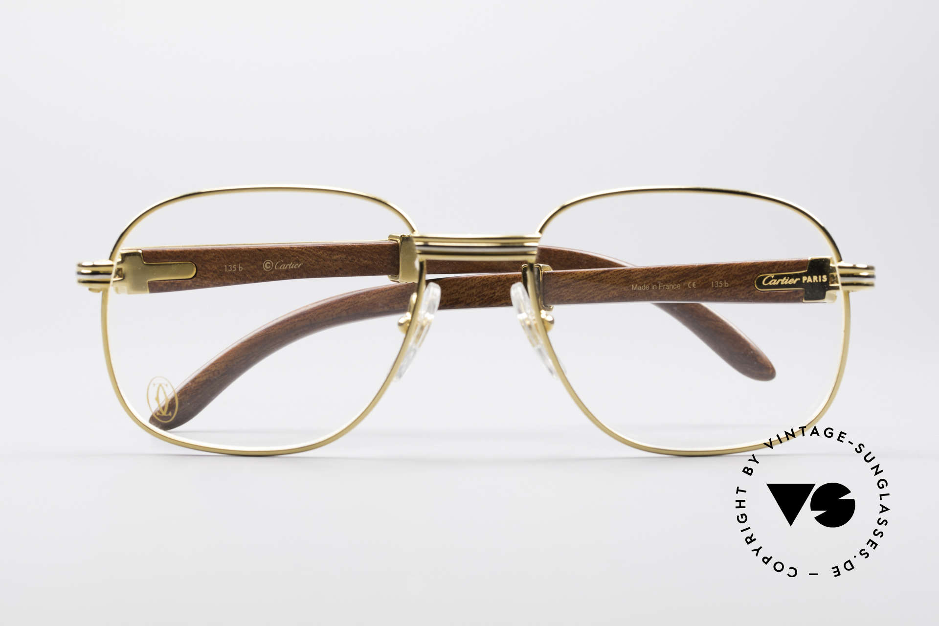 vintage cartier glasses wood