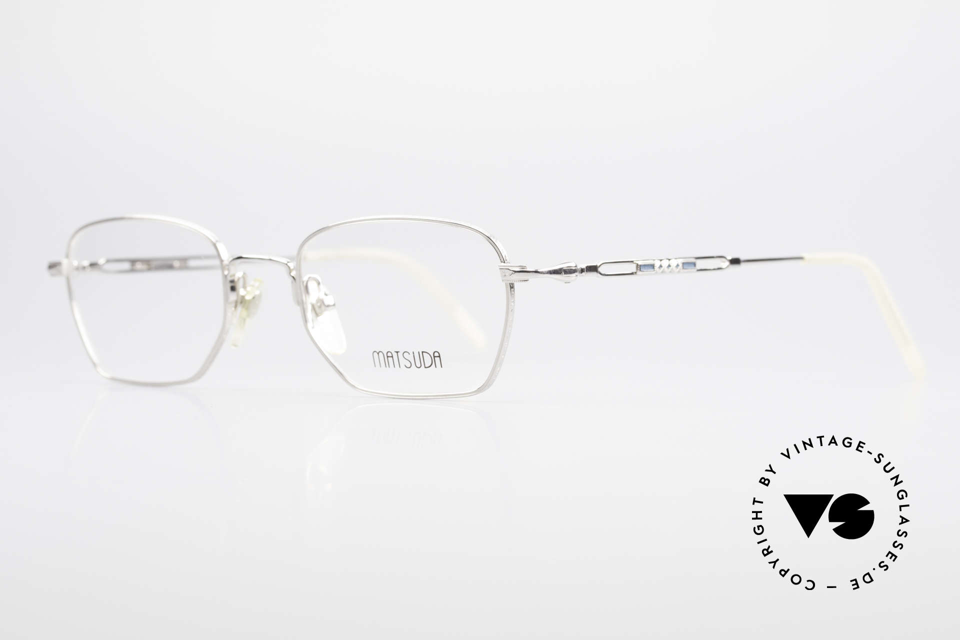 Matsuda 2882 Vintage Eyeglasses Square, the full frame is decorated with costly engravings, Made for Men