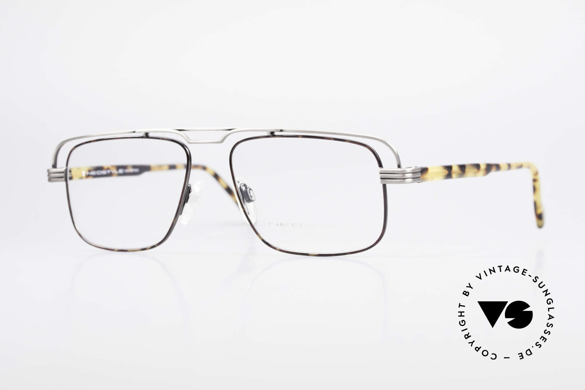 Lunettes Vintage Neostyle Jet 1019 – Monture Argent Et Noir, Démi-monture Unisexe