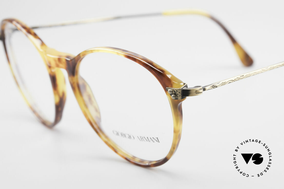 Giorgio Armani 329 90's Panto Glasses Medium, amber / tortoise front & costly formed brass temples, Made for Men
