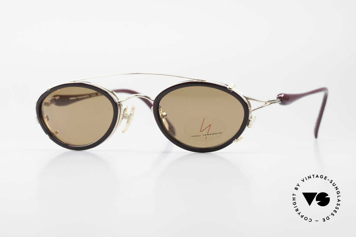Yohji Yamamoto 51-7210 Clip-On 90's No Retro Frame, vintage 1990's sunglasses by Yohji Yamamoto, Japan, Made for Men and Women