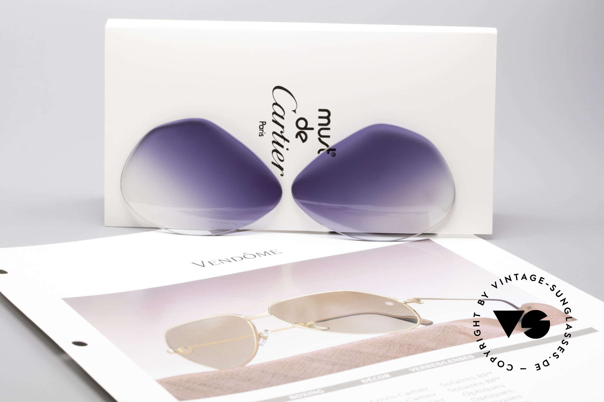 Sunglasses Cartier Vendome Lenses L Blue Gradient Sun Lenses