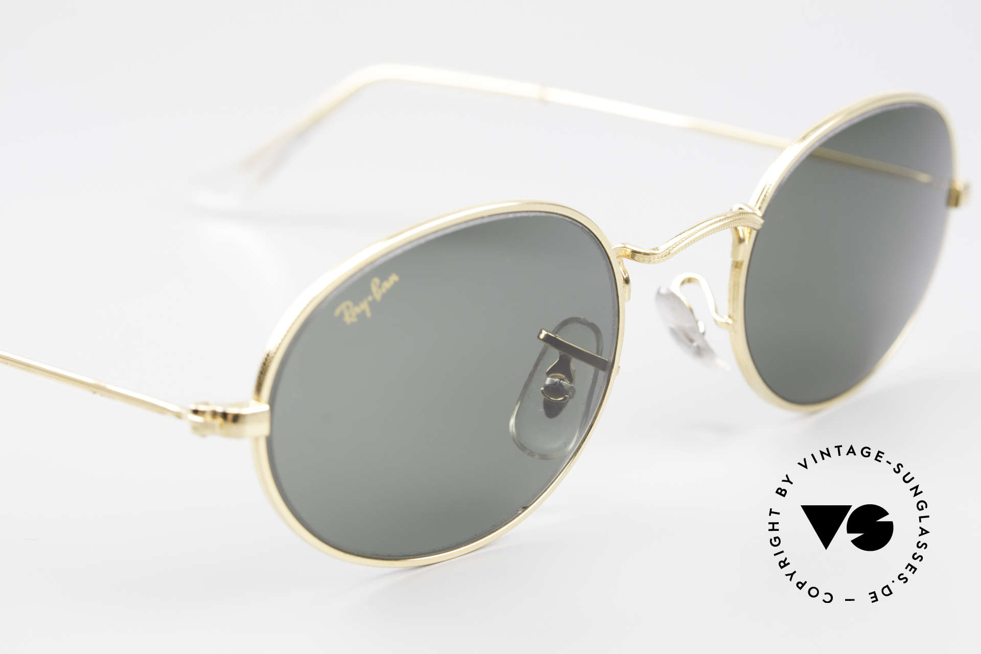 Ray Ban Classic Style I Old B&L USA Sunglasses Oval, original B&L name: W0976, GOLD, G-15, 49mm, Made for Men and Women
