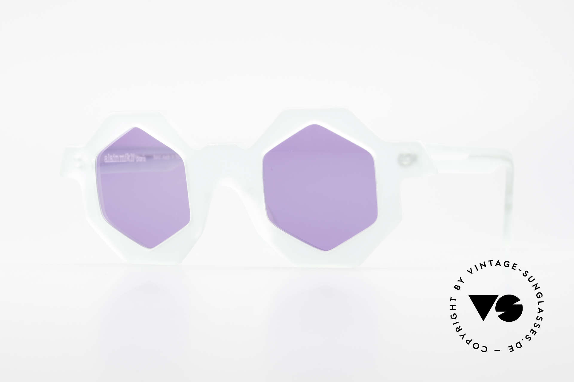 Alain Mikli 0157 / 932 Hexagonal Sunglasses 80's, multi-angular designer sunglasses by Alain Mikli, Made for Women