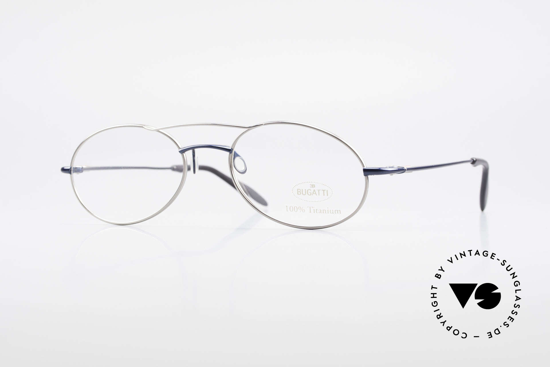 Bugatti 19239 Titanium Luxury Eyeglasses, 100% Titanium vintage BUGATTI glasses from 1998, Made for Men
