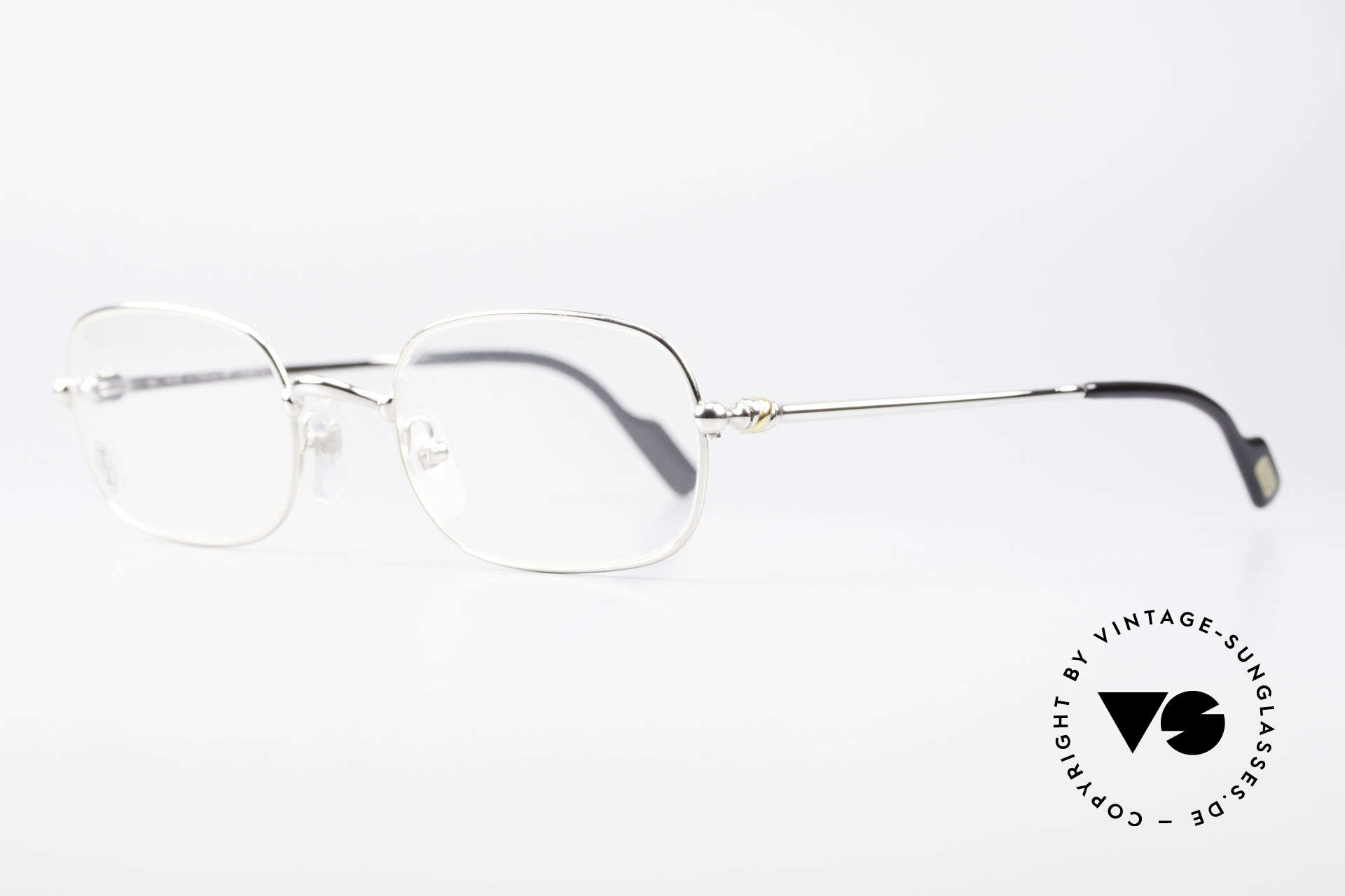 Glasses Cartier Deimios Square Frame Luxury Platinum Vintage