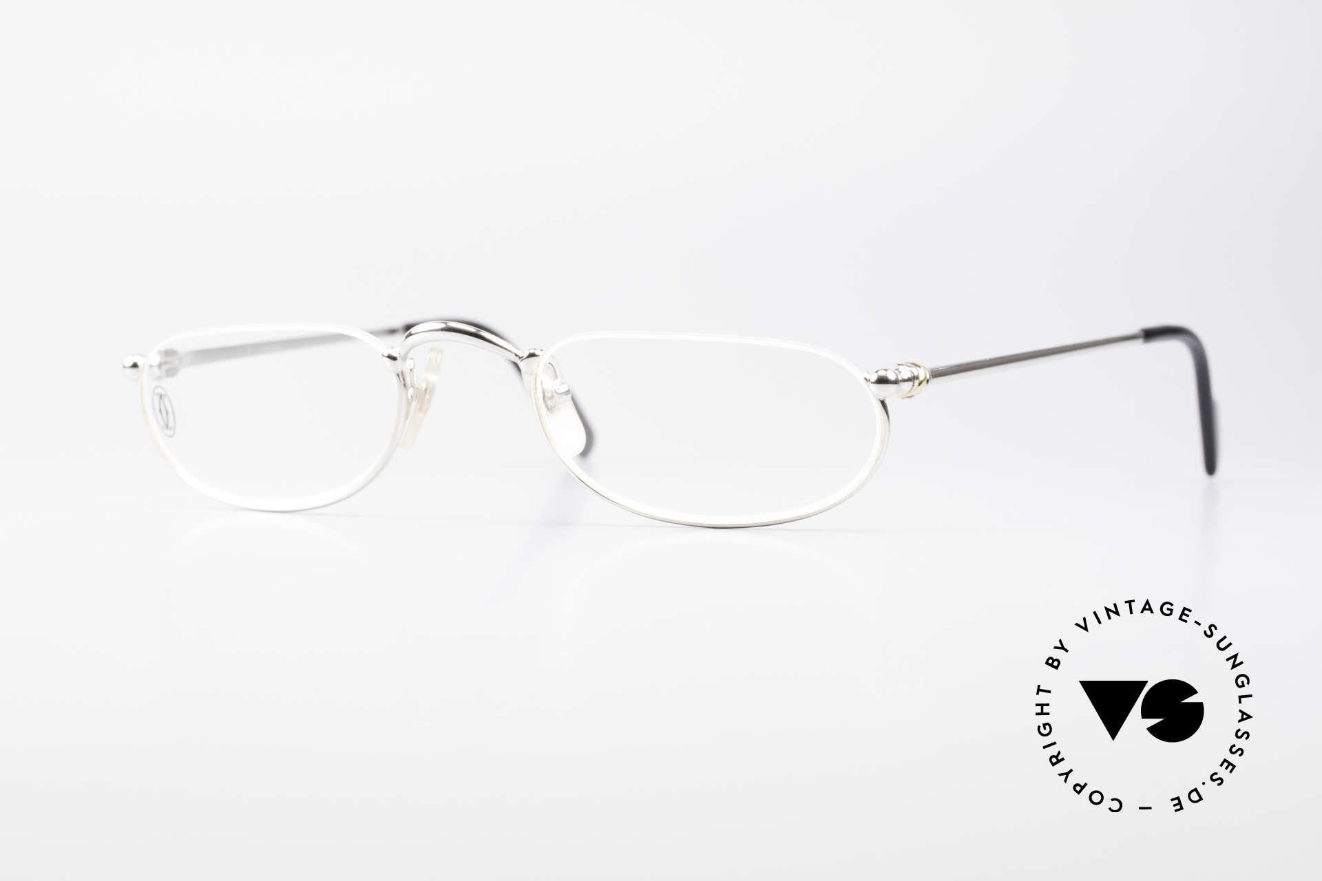 Glasses Cartier Demi Lune 2000 Oval Reading Frame Platinum