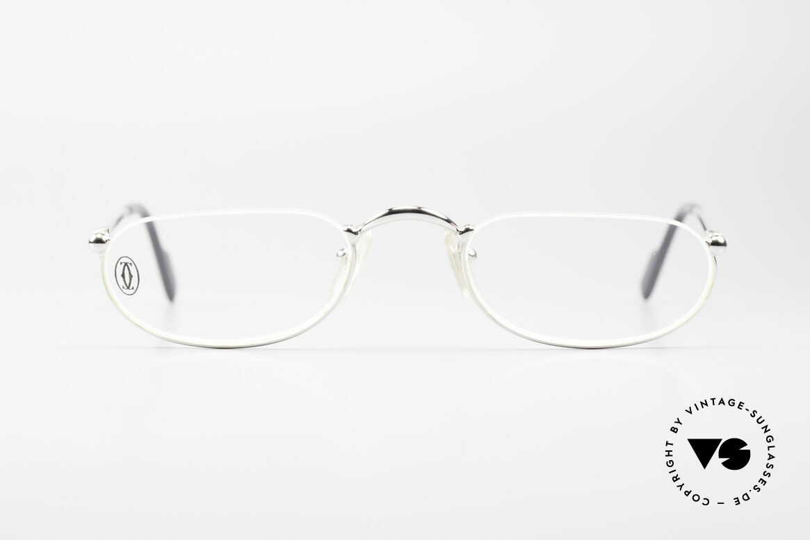 Glasses Cartier Demi Lune 2000 Oval Reading Frame Platinum