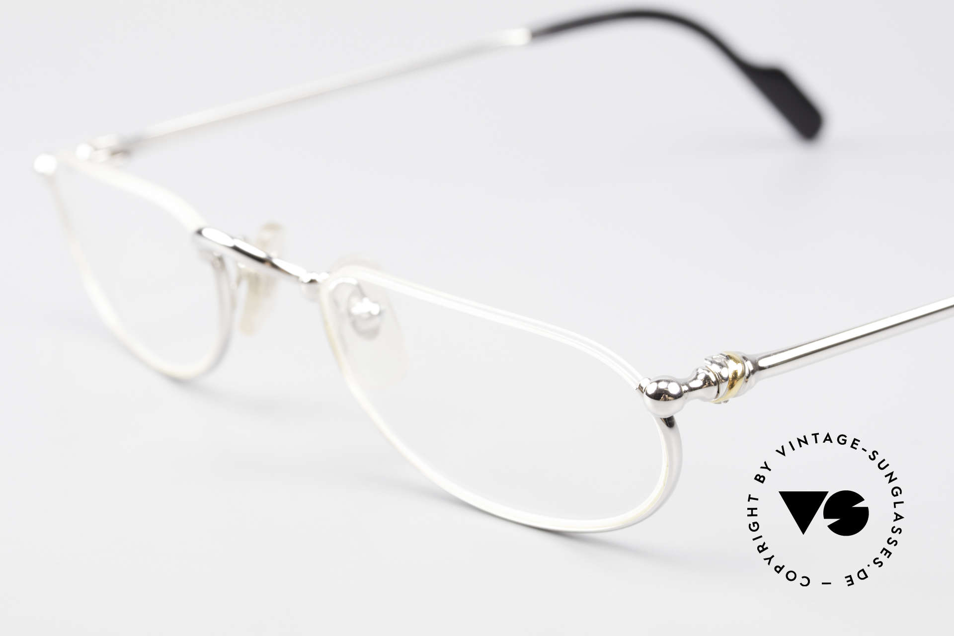 Glasses Cartier Demi Lune 2000 Oval Reading Frame Platinum
