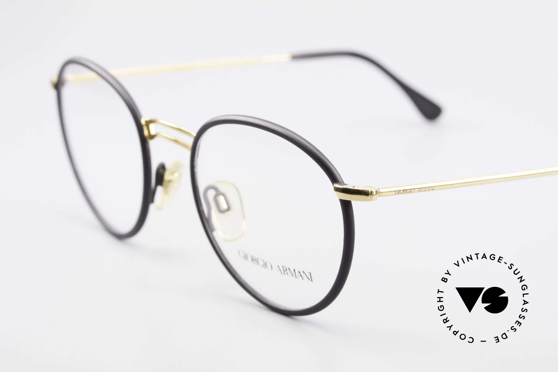 giorgio armani wire framed round glasses
