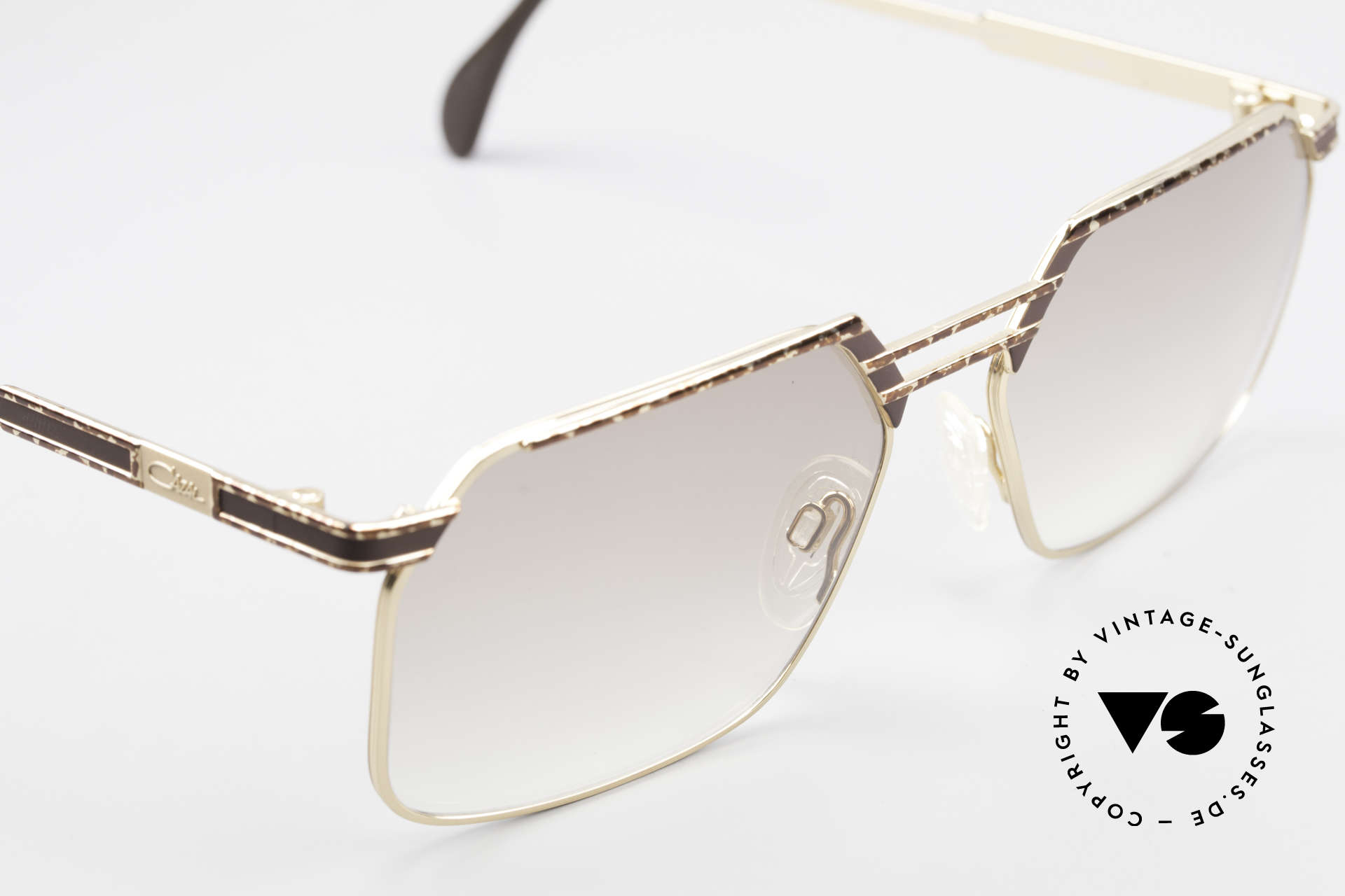 Cazal 760 90's Vintage Men's Sunglasses, unworn, light-brown tinted lenses, L size 59-17, Made for Men