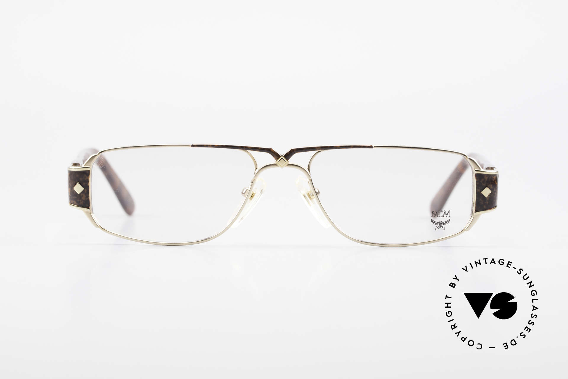 MCM München 7 80's Luxury Reading Glasses, massive frame design with pompous appliqué, Made for Men and Women