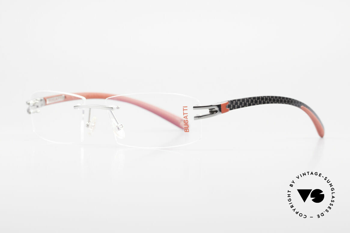 Bugatti 464 Rimless Eyeglasses Ruthenium, a noble ORIGINAL by BUGATTI from the late 1990's, Made for Men