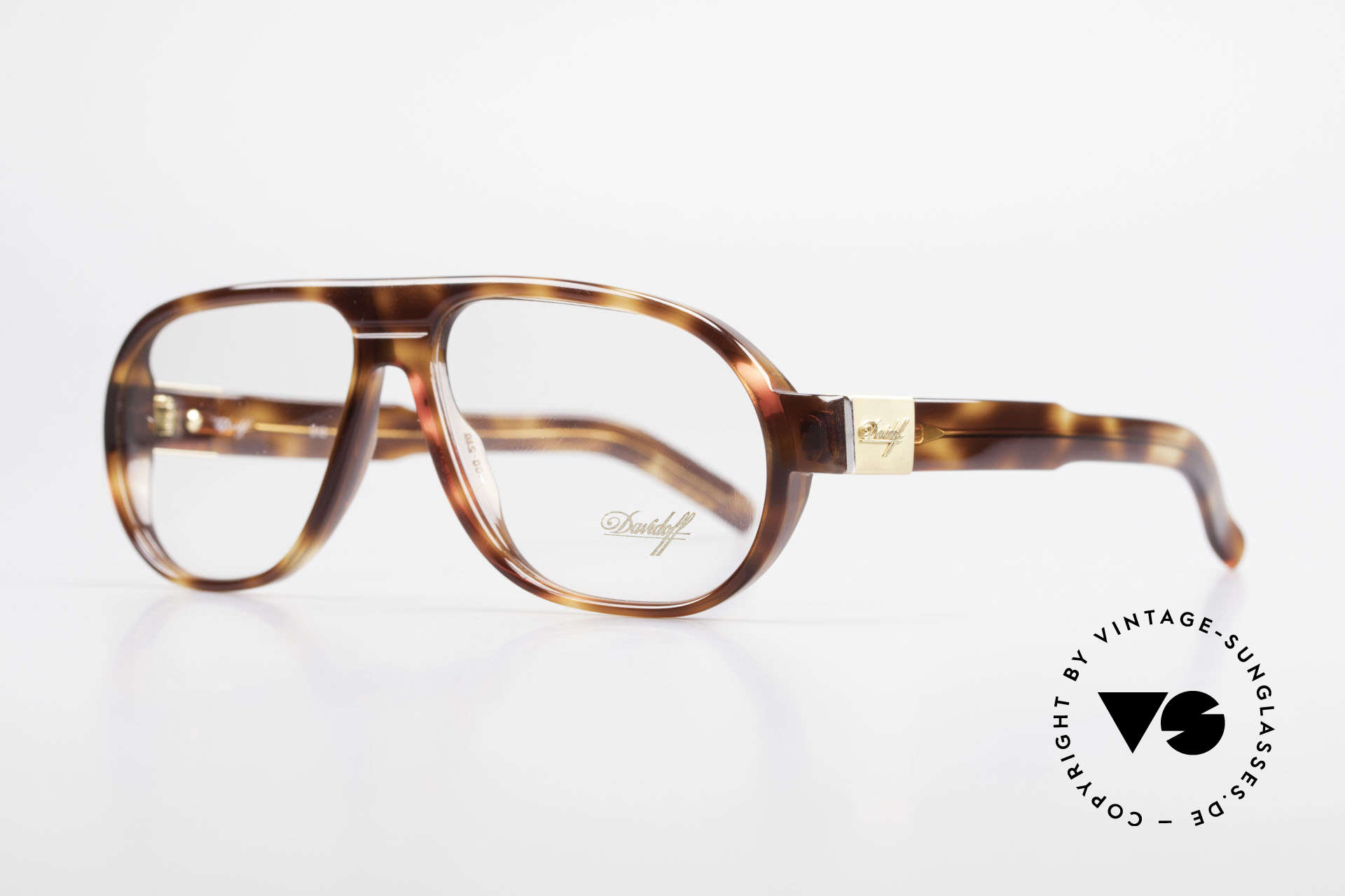 Davidoff 100 90's Men's Vintage Frame, with gold-plated hinges and appliqué on the temples, Made for Men