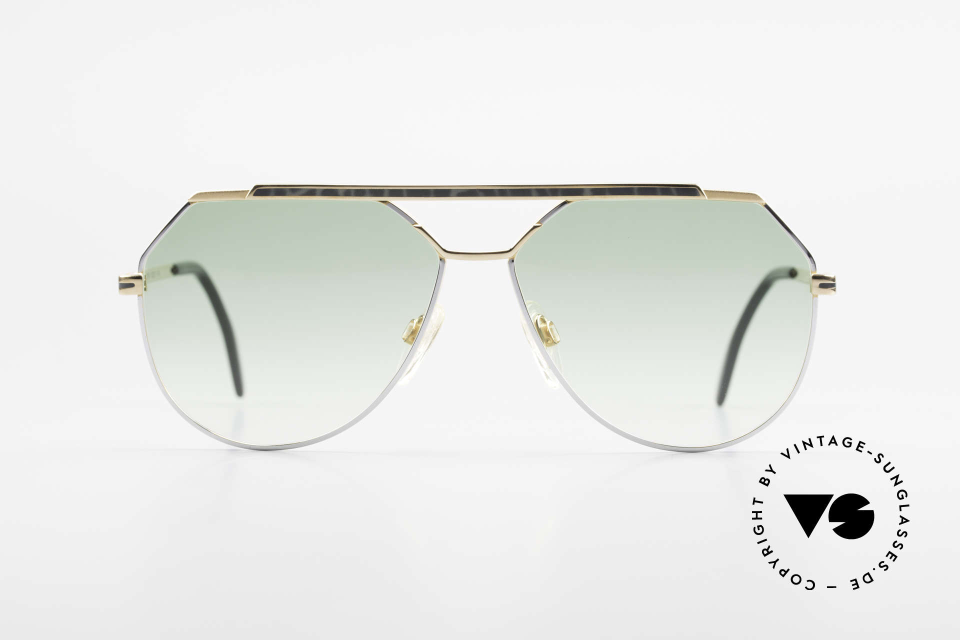 Cazal 733 Gold Plated 80's Sunglasses, delicate double bridge & "aviator" design (truly 80's), Made for Men