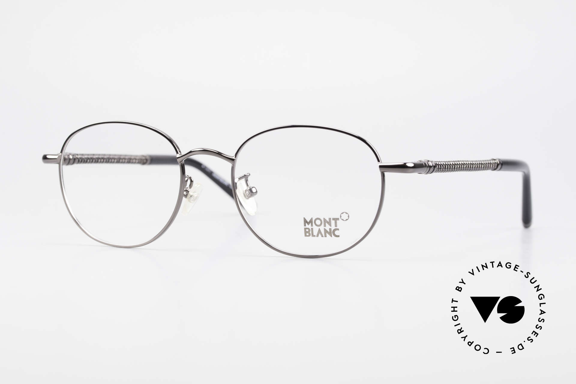 Montblanc MB392 Luxury Panto Frame Gunmetal, Mont Blanc Panto glasses, 392, col. 012, size 51/19, Made for Men and Women