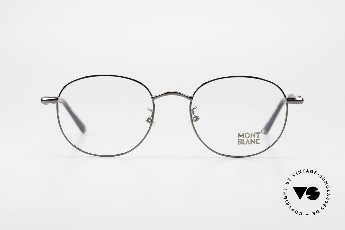 Montblanc MB392 Luxury Panto Frame Gunmetal, top-notch craftsmanship with flexible spring hinges, Made for Men and Women
