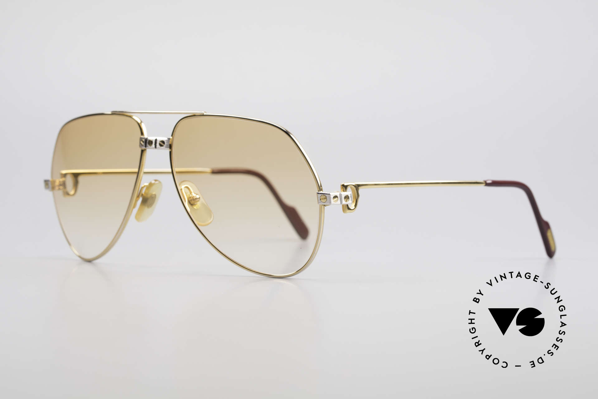 Sunglasses Cartier Vendome Santos M Luxury 80's Aviator Shades