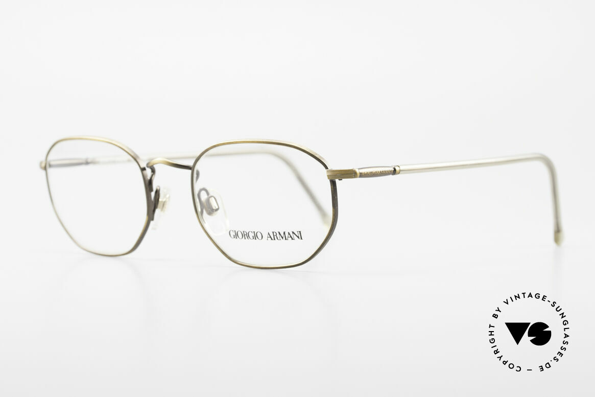 Giorgio Armani 187 Classic Men's Eyeglasses 90's, brilliant frame finish in a kind of "antique gold"/brass, Made for Men