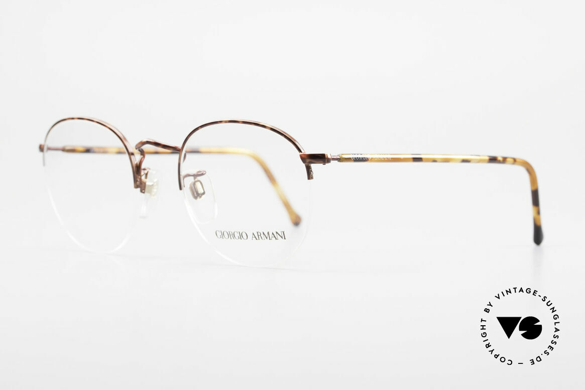 Giorgio Armani 142 Rimless Panto Glasses Small, the lenses are fixed with a nylor thread at the frame, Made for Men and Women