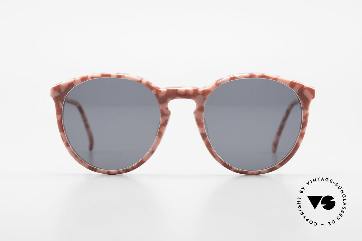 Alain Mikli 901 / 172 Panto Frame Red Pink Marbled, classic 'panto'-design with solid gray sun lenses, Made for Women