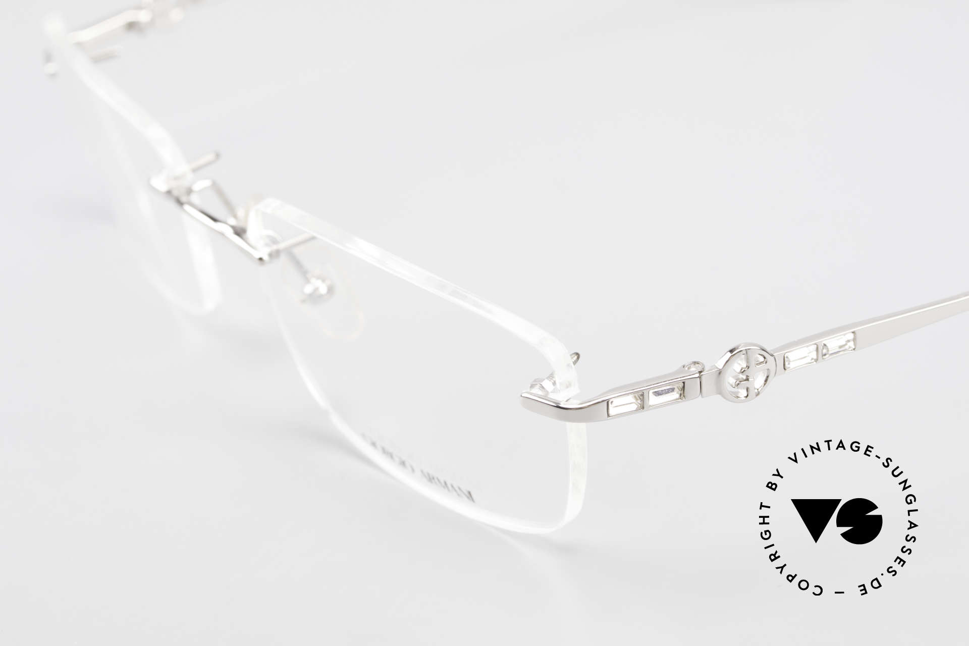 giorgio armani rimless glasses