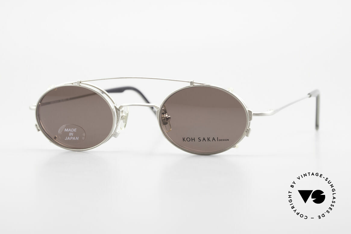 Koh Sakai KS9711 Small Oval Glasses Clip On, rare, vintage Koh Sakai glasses with clip-on from 1997, Made for Men and Women